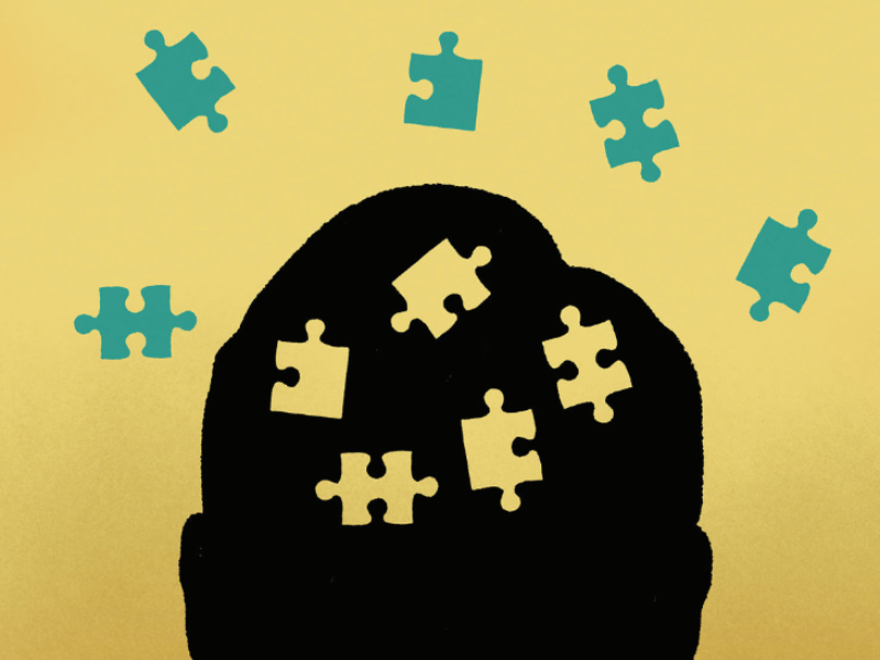 an image of a head with puzzle pieces missing